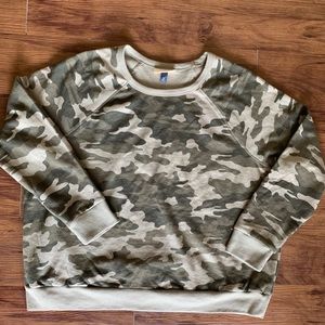 Plus Size Camo Crew Neck